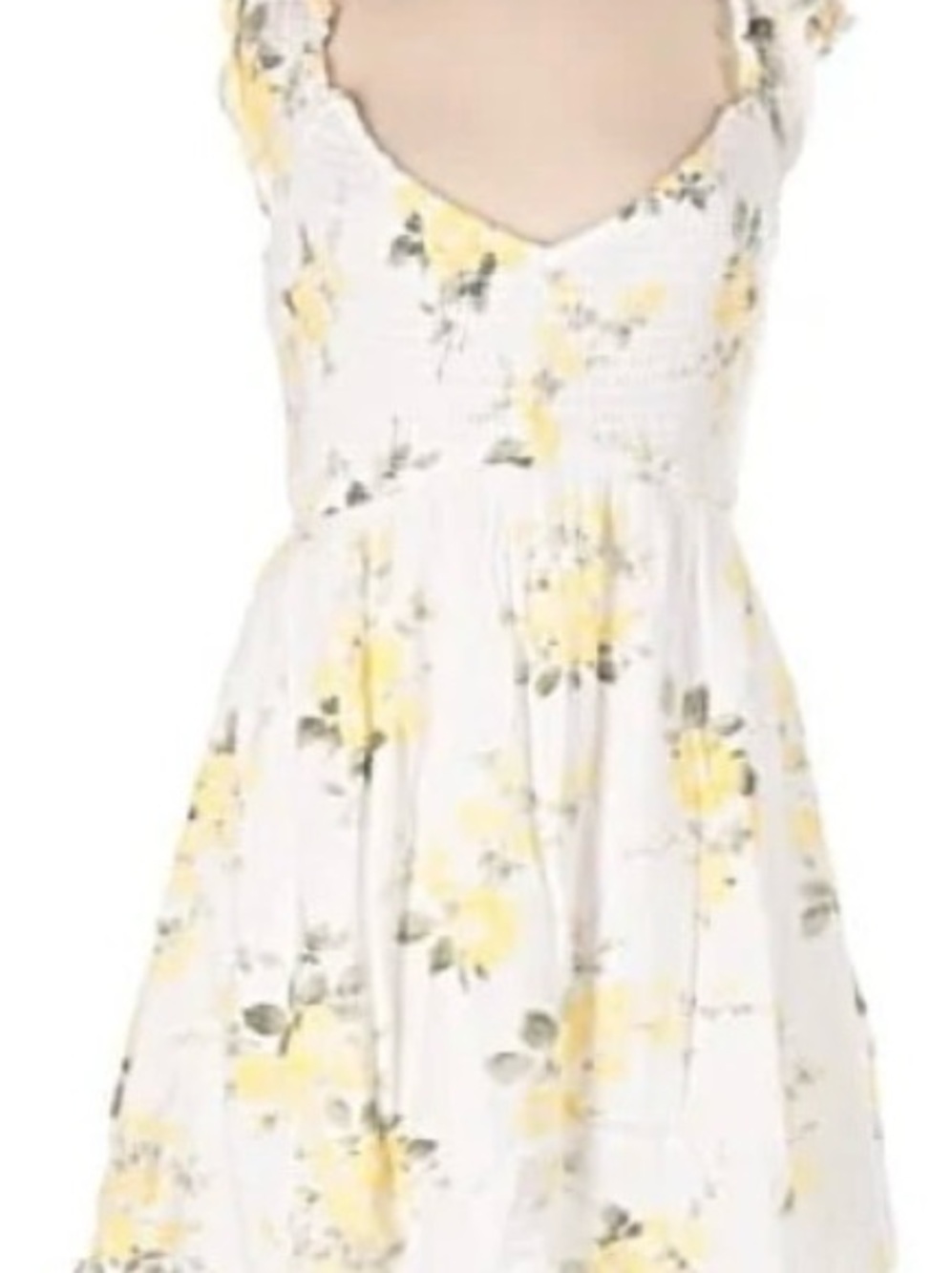 Hollister White Floral Sundress with Yellow Blooms